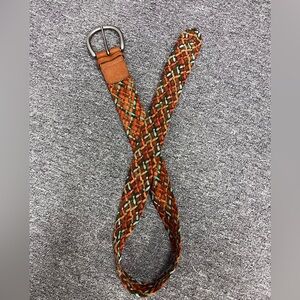 Fossil Genuine Leather Multicolored Woven Belt Size M